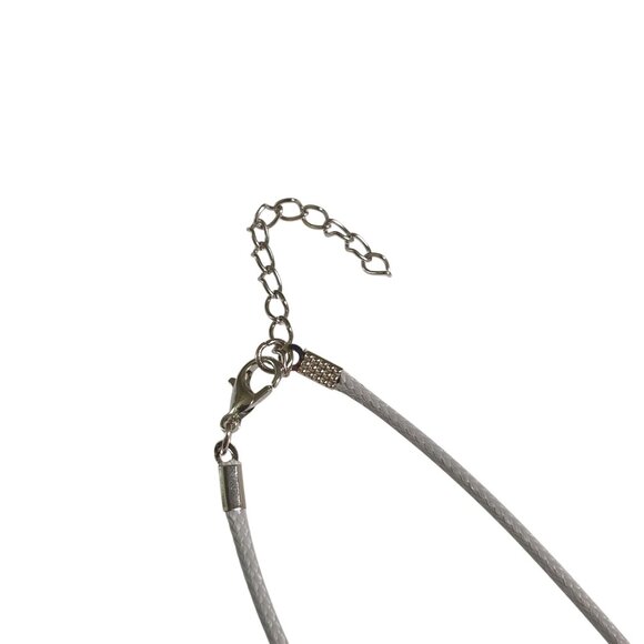 Red Clear Fire Quartz Pendant Necklace Gray Cord Healing Stone Beach Core Women - Picture 2 of 4